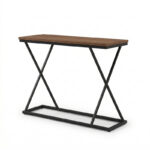 Glimmer console tableς walnut with black metal 100x30x80cm - Слика 2