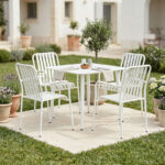 Dining set Heven Vista set of 5 pices black aluminum 80x80x72cm