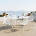 Dining set Heven Vista set of 5 pices black aluminum 120x70x72cm