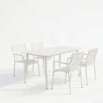 Dining set Heven Vista set of 5 pices black aluminum 150x80x72cm - Image 2