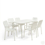 Dining set Heven Vista set of 7 pices black aluminum 150x80x72cm - Image 2