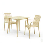 Dining set Heven Vista set of 3 pices champagne aluminum 80x80x72cm - Image 2