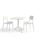 Dining table Groovy Berdian 3 pcs white PP 60x60x76cm - Слика 2