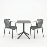 Dining table Groovy Zoi 3 pcs anthracite PP 60x60x76cm - Слика 2