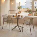 Dining table Groovy Zoi 3 pcs cappuccino PP 60x60x76cm