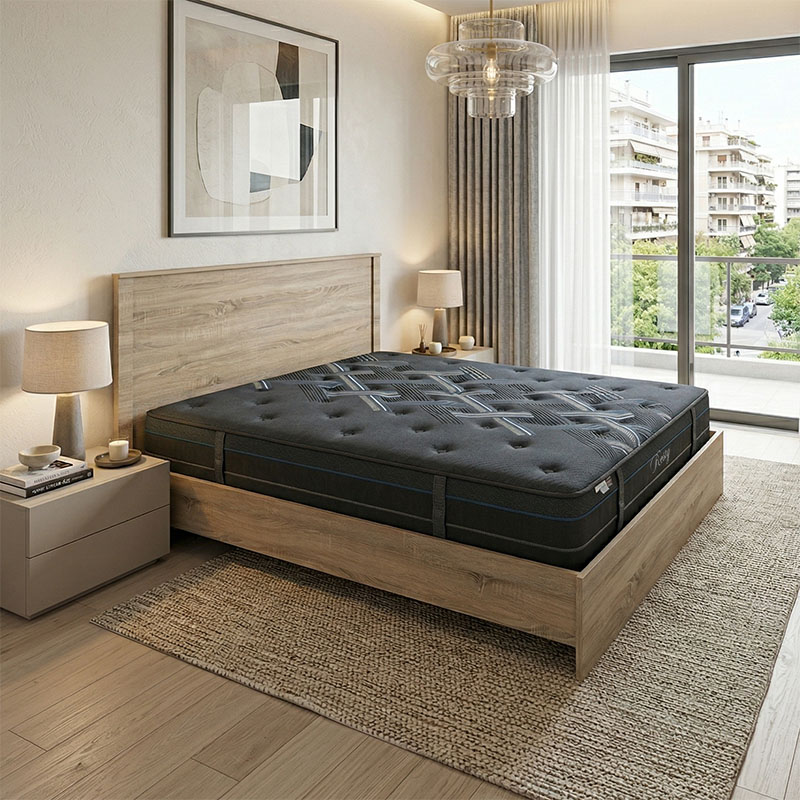 200-001657 Bed with mattress Athos-Resty sonoma 160x200cm - Image 1