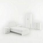 Athos White Bedroom Set with Bed 90x190cm Set of 5pcs - Image 2