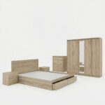 Olympus Sonoma Bedroom Set with Bed 160x200cm Set of 5pcs - Image 2