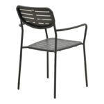 Stackable armchair Deraby black metal 56x45.5x83cm - Image 3