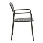 Stackable armchair Deraby black metal 56x45.5x83cm - Image 4