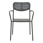 Stackable armchair Deraby black metal 56x45.5x83cm - Image 5