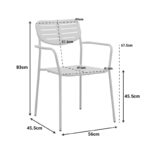 Stackable armchair Deraby terracotta metal 56x45.5x83cm - Image 2