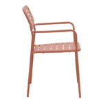 Stackable armchair Deraby terracotta metal 56x45.5x83cm - Image 4