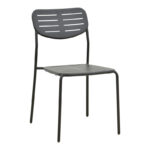 Stackable chair Deraby black metal 52.5x45.5x83cm