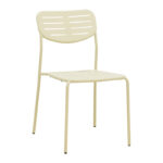 Stackable chair Deraby cream metal 52.5x45.5x83cm