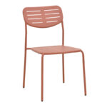 Stackable chair Deraby terracotta metal 52.5x45.5x83cm