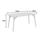 Table Moraja black metal 140x80x70cm - Image 3