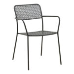 Stackable armchair Federal black metal 57x58x81.5cm