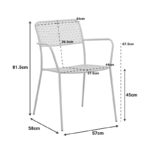 Stackable armchair Federal cream metal 57x58x81.5cm - Image 2