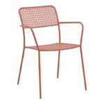 Stackable armchair Federal terracotta metal 57x58x81.5cm