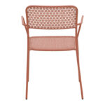 Stackable armchair Federal terracotta metal 57x58x81.5cm - Image 6