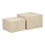 Side tables set 2pcs Coffina mdf in travertine look - Image 2
