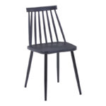Dining chair Aurora black pp-black metal leg 42x49.5x77cm