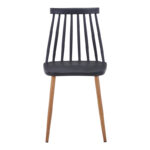 Dining chair Aurora black pp-natural color metal leg 42x49.5x77cm - Image 3