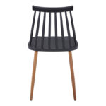 Dining chair Aurora black pp-natural color metal leg 42x49.5x77cm - Image 4