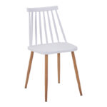 Dining chair Aurora white pp-natural color metal leg 42x49.5x77cm