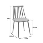 Dining chair Aurora white pp-natural color metal leg 42x49.5x77cm - Image 5