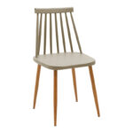 Dining chair Aurora mocha pp-natural color metal leg 42x49.5x77cm