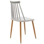 Dining chair Aurora grey pp-natural color metal leg 42x49.5x77cm - Image 2