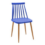 Dining chair Aurora blue pp-natural color metal leg 42x49.5x77cm