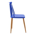 Dining chair Aurora blue pp-natural color metal leg 42x49.5x77cm - Image 3