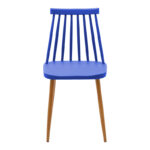Dining chair Aurora blue pp-natural color metal leg 42x49.5x77cm - Image 4