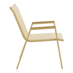 Azelie stackable armchair, aluminum in cappuccino-textilene champagne 56x75x88cm - Слика 4