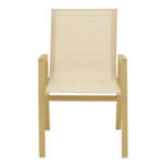 Azelie stackable armchair, aluminum in cappuccino-textilene champagne 56x75x88cm - Слика 5