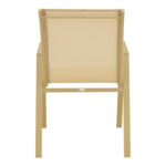 Azelie stackable armchair, aluminum in cappuccino-textilene champagne 56x75x88cm - Слика 6