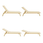 Boka aluminum sunbed cappuccino-textilene in champagne 60x192x31cm - Слика 2