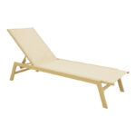 Boka aluminum sunbed cappuccino-textilene in champagne 60x192x31cm