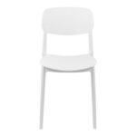 Stackable Berdian pp chair in white color 38x49x79cm - Image 4