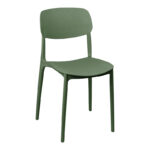 Stackable Berdian pp chair in olive green color 38x49x79cm
