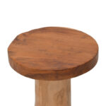Stool Feranto teak wood in natural color D35x45cm - Image 4