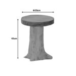 Stool Feranto teak wood in natural color D35x45cm - Image 5