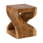 Stool Hourian I suar wood in walnut color 35x35x45cm