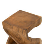 Stool Hourian I suar wood in walnut color 35x35x45cm - Image 3