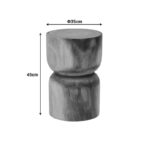 Stool Lopen suar wood in natural color D35x45cm - Image 3