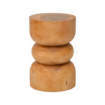 Stool Estelle suar wood in natural color D30x45cm - Image 2