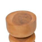 Stool Estelle suar wood in natural color D30x45cm - Image 3
